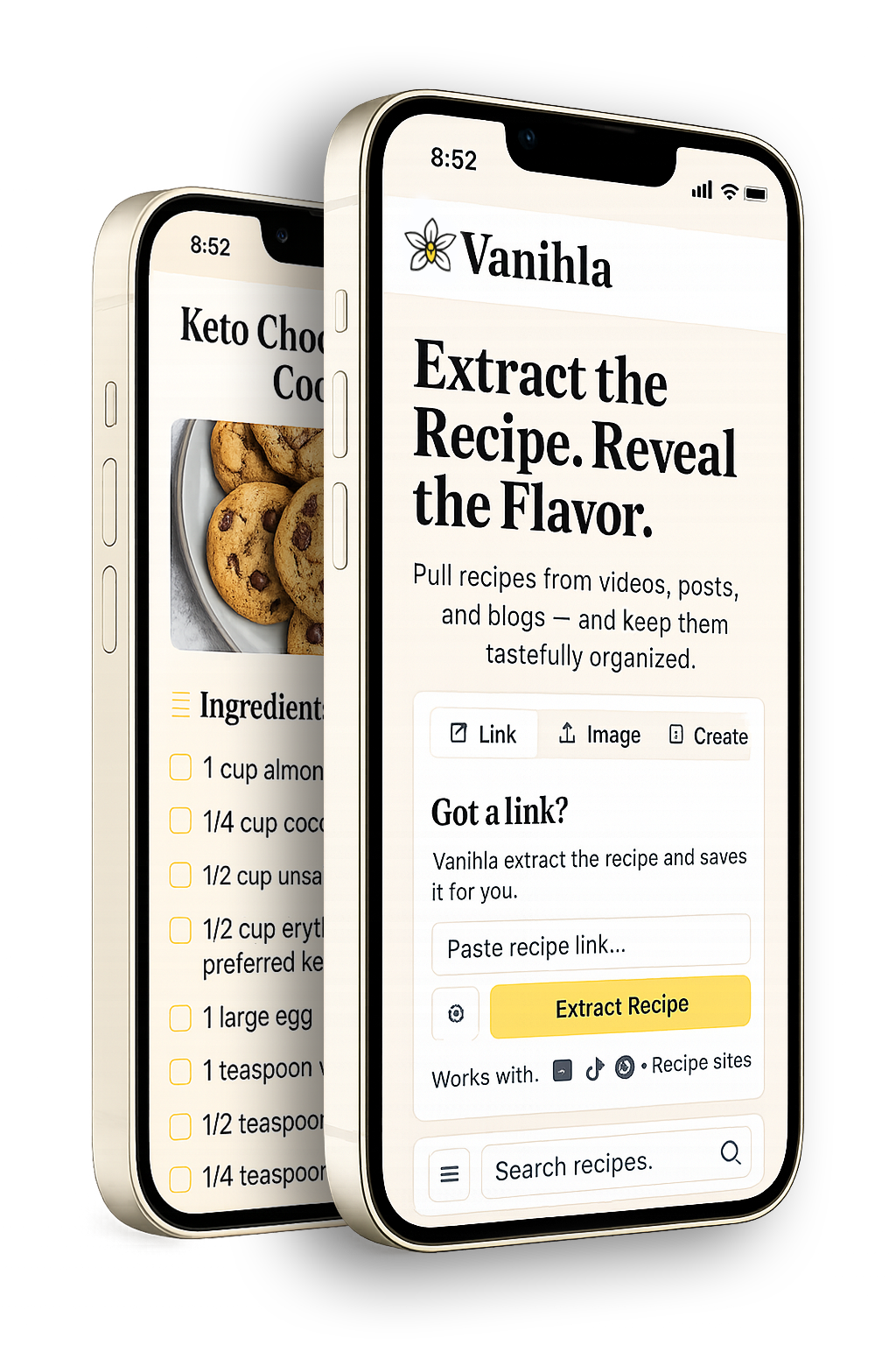 Vanihla App Mockup